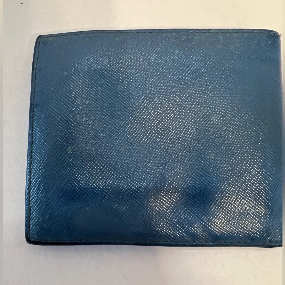 Prada staffiano leather bifold wallet with COA card‎